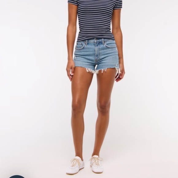 Abercrombie & Fitch Light Blue The Mom Short High Rise - Picture 3 of 7